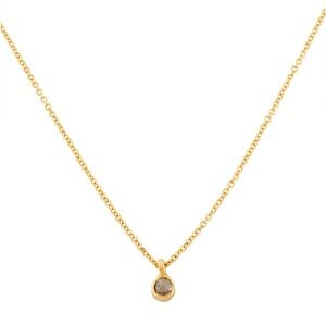 Solitaire 14k Rosecut Diamond Necklace
